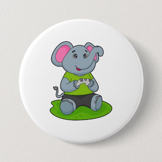 Elephant as Gamer Button (Vorderseite)