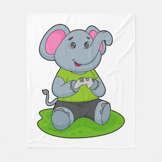 Elephant as Gamer Fleecedecke (Vorderseite)