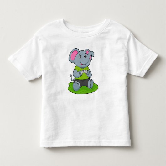 Elephant as Gamer Kleinkind T-shirt (Vorderseite)