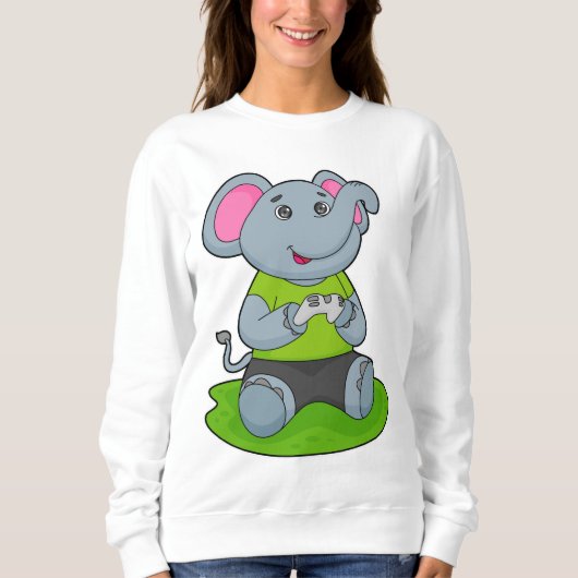Elephant as Gamer Sweatshirt (Vorderseite)