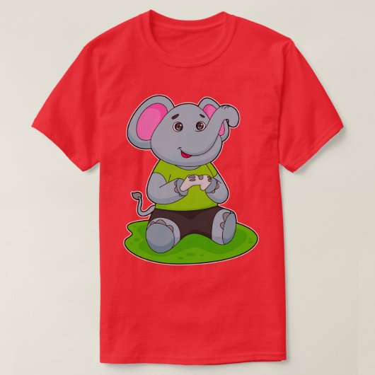 Elephant as Gamer T-Shirt (Design vorne)