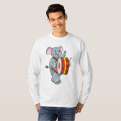 Elephant as Musician with Drum T-Shirt (Vorne ganz)
