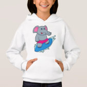 Elephant as Surfer with Surfboard Hoodie (Vorderseite)