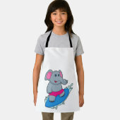 Elephant as Surfer with Surfboard Schürze (Insitu)