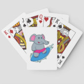 Elephant as Surfer with Surfboard Spielkarten (Rückseite)