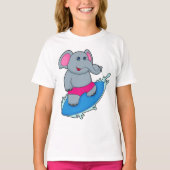 Elephant as Surfer with Surfboard T-Shirt (Vorderseite)