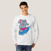 Elephant as Surfer with Surfboard T-Shirt (Vorne ganz)