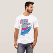 Elephant as Surfer with Surfboard T-Shirt (Vorne ganz)