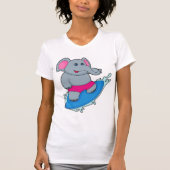 Elephant as Surfer with Surfboard T-Shirt (Vorderseite)