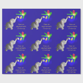 Elephant-astic Xmas Cartoon Dumbo Lights Candle Geschenkpapier