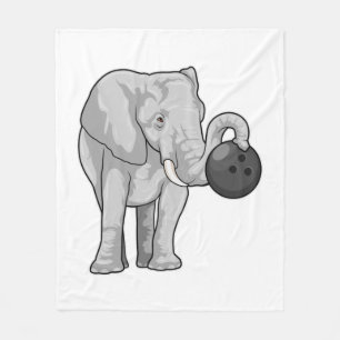 Elephant at Bowling with Bowling ball Fleecedecke