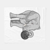 Elephant at Bowling with Bowling ball Fleecedecke (Vorderseite (Horizontal))