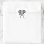 Elephant at Darts with Dart Quadratischer Aufkleber (Tasche)
