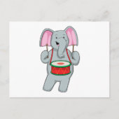 Elephant at Music with Drum Postkarte (Vorderseite)