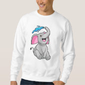 Elephant at Splash with Water Sweatshirt (Vorderseite)