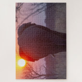 Elephant at sunset puzzle (Vertikal)