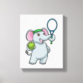 Elephant at Tennis with Tennis racket Leinwanddruck (Vorderseite)