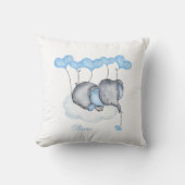 Elephant auf Cloud - Gray Blue Baby Boy Kinderzimm Kissen (Vorderseite)