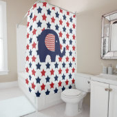 Elephant auf den Patriotic USA Stars Duschvorhang (Beispiel)