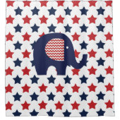 Elephant auf den Patriotic USA Stars Duschvorhang (Vorderseite)