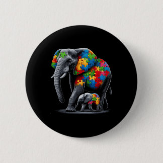 Elephant Autism Awareness Autism Mom Button