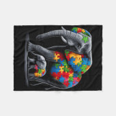 Elephant Autism Awareness Autism Mom  Fleecedecke (Vorderseite (Horizontal))