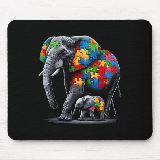 Elephant Autism Awareness Autism Mom  Mousepad (Vorne)