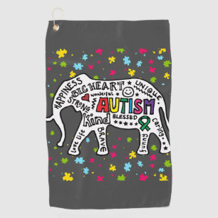 Elephant Autism Awareness Golf Golfhandtuch