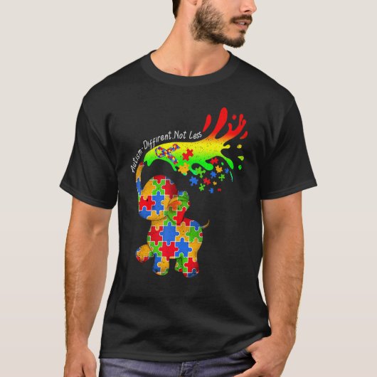 Elephant Autism Different Not Less Be Kind Puzzle T-Shirt (Vorderseite)