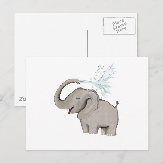Elephant AVAL Postkarte (Vorne/Hinten)