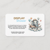 Elephant Aviator Baby Shower Display Shower  Begleitkarte (Vorderseite)
