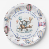 Elephant Aviator Baby Shower Paper Plates  Pappteller (Vorderseite)