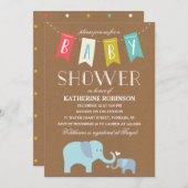 Elephant Baby | Babyparty Einladung (Vorne/Hinten)