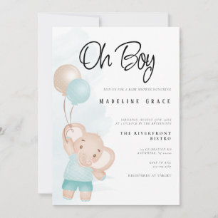 Elephant Baby Boy Baby Shower Einladung