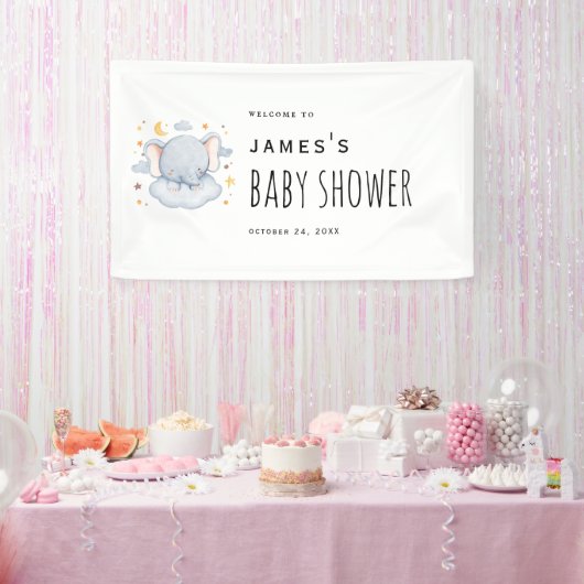 Elephant Baby Boy Dusche Begrüßungsbanner Banner (Party)