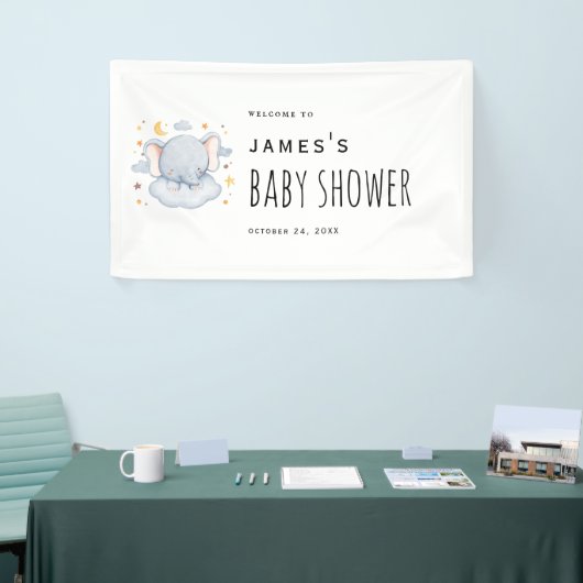 Elephant Baby Boy Dusche Begrüßungsbanner Banner (Messeveranstaltung)