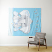 Elephant Baby Boy Dusche Hintergrund Wandteppich (Beispiel (Horizontal))