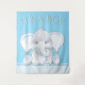 Elephant Baby Boy Dusche Hintergrund Wandteppich (Vorderseite)