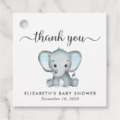 Elephant Baby Boy Dusche Vielen Dank Geschenkanhänger (Vorderseite)