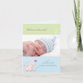 Elephant Baby Boy Foto Geburtsankündigung Ankündigung