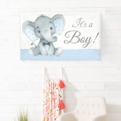 Elephant Baby Boy Shower Banner (Insitu)