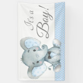 Elephant Baby Boy Shower Banner (Vertikal)