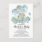 Elephant Baby Boy Shower Book for Baby Card Begleitkarte (Vorderseite)