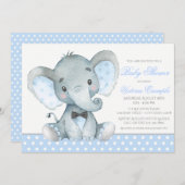 Elephant Baby Boy Shower Einladungen (Vorne/Hinten)