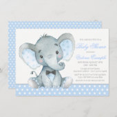 Elephant Baby Boy Shower Einladungen (Vorne/Hinten)