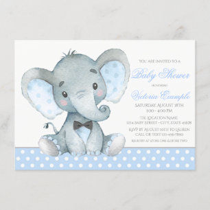 Elephant Baby Boy Shower Einladungen