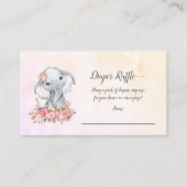 Elephant Baby Diaper Raffle Begleitkarte (Vorderseite)