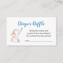 Elephant Baby Diaper Raffle Ticket Begleitkarte
