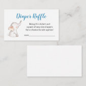 Elephant Baby Diaper Raffle Ticket Begleitkarte (Vorne/Hinten)
