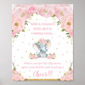 Elephant Baby Dusche Anreise Cheer Pop Champagne Poster (Vorne)